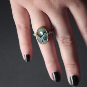 Anel abalone Oval