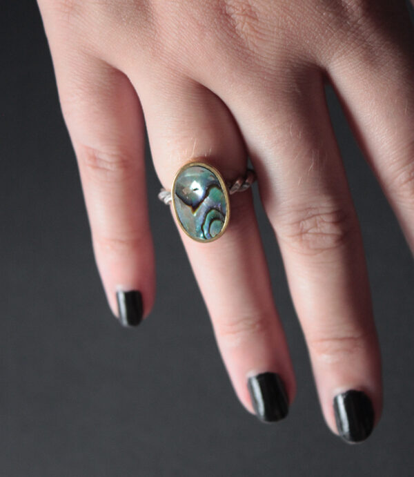 Anel abalone Oval